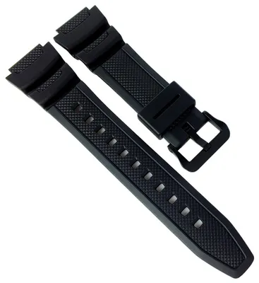 Produktbild von Casio Collection | Uhrenarmband 16mm Resin schwarz W-218H, W-214H