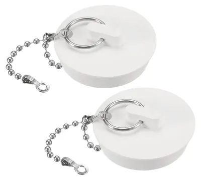 Immagine prodotto di Tappi di scarico, 2 pezzi, diametro 41 mm, tappi in gomma per vasca da bagno, lavandino, cucina, colore bianco, 1-5/8"