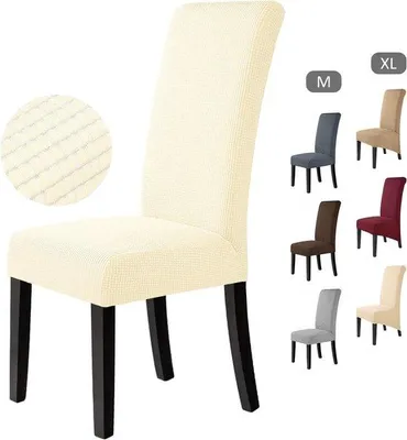 Image de Housses de chaise amovibles en tissu pour chaises de salle à manger, lot de 6, pour la maison, les restaurants, les hôtels, la décoration