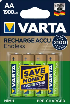 Produktbild von Varta 56676 101 404, Wiederaufladbarer Akku, AA, Nickel-Metallhydrid (NiMH), 1,2 V, 4 Stück(e), 1900 mAh