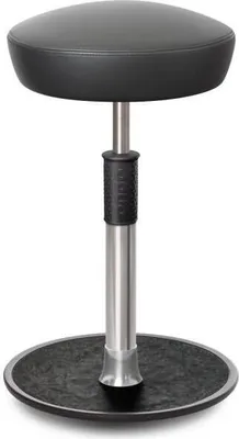 Produktbild von Sitz- Stehhocker Free Tall Hutsitz Boxmark Leder Grau chrom /schwarz.