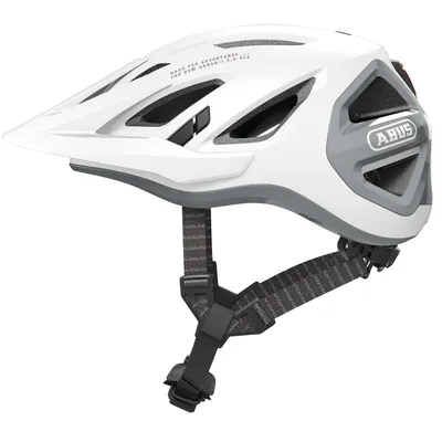Produktbild von ABUS Stadthelm Urban-I 3.0 ACE - sportlicher Fahrradhelm mit LED-Rücklicht, verlängertem Schirm und Magnetverschluss - für Damen und Herren - Weiß, Größe L (56-61 cm)