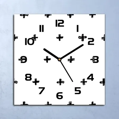 Produktbild von Wanduhr Echt-Glas-Küchenuhr Geometrische Kreuze Quarz 30x30 Deko Bilder