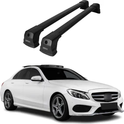 Image de Barres de toit transversales pour Mercedes W205 2014-2021 Berline Alu Noir