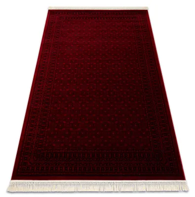 Image de Tapis ORIENT 2958 bordeaux / noir Cadre, classique, oriental, à franges rouge 150x230 cm