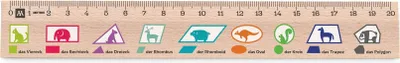 Produktbild von Metrie, Didakt-M02 Holzlineal, bedrucktes Geometrische Formen, 20 cm