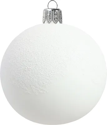 Produktbild von Weihnachtskugel aus weißem Porzellan mit Streuseln von oben