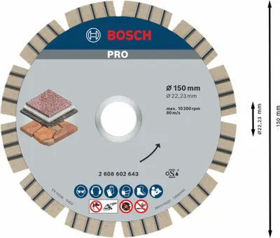 Produktbild von PRO Stone Diamanttrennscheibe, 150 x 22,23 mm