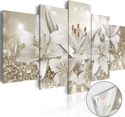 Produktbild von Neuheit! Modernes Acrylglasbild Wanbild b-A-0309-k-o (200x100) - 5 Teilig Bilder Foto Bild Dekoration Wand Bilder Kunstdruck BLUMEN