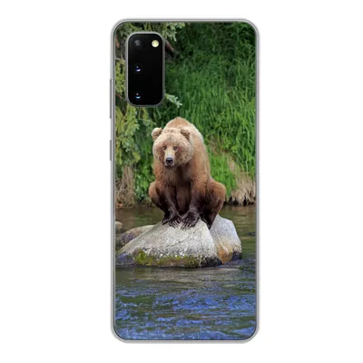 Produktbild von MuchoWow® Handyhülle Schutzhülle Hülle für Samsung Galaxy S20 Bär - Stein - Tier Silikon Softcase Handy Hülle - Bild