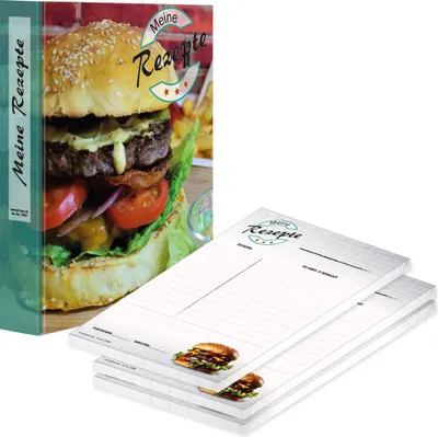 Produktbild von PRICARO Rezeptordner mit Rezeptblock "American Burger", A5