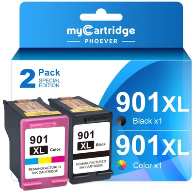 Image de Cartouches d'encre 901XL - 2 pièces (1 noire, 1 couleur)