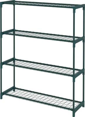 Produktbild von Pflanzenregal, Blumenständer Mit 4 Ebenen Blumenregal, Pflanzenständer Für Garten, Balkon, Stahl, Dunkelgrün, 89 X 28 X 107 Cm
