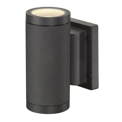 A black outdoor wall light fixture.