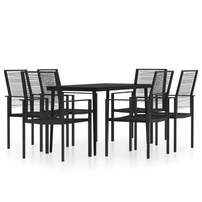 Immagine prodotto di vidaXL set da pranzo da giardino 7 pezzi nero
