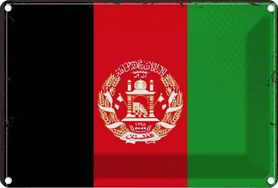 Produktbild von vianmo Blechschild 12x18 cm Afghanistans Afghanistan Flagge Fahne Wappen