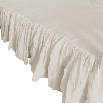 Zdjęcie produktu dla Prześcieradło Na Łóżko Bawełniane Z Ozdobną Falbanką 180X200 Cm Jasnoszare