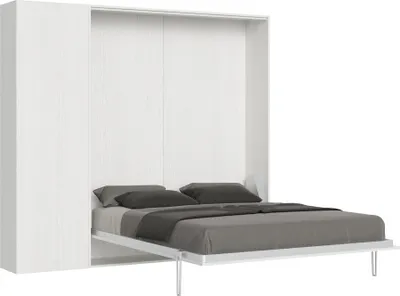 Produktbild von Doppelbett Kentaro White Ash mit Links-Rechts-Säule Klappbett