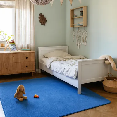 Produktbild von Velours Kinderteppich Joy Kids Blau, Größe:400x500 cm