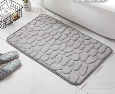 Produktbild von Pebble Soft Memory Foam Badematte, Rutschfester Duschakzent Teppich für Meister, 40*60CM / Grau