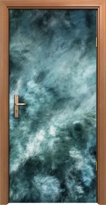 Produktbild von Türposter 90x200 cm Türaufkleber Türtapete Türfolie Klebefolie Abstrakte surreale graue Wolken Bürste