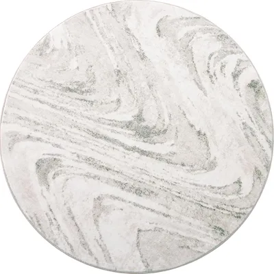Productafbeelding van Rond tapijt 90 cm, beige, bloemprint, antislip, voor woonkamer