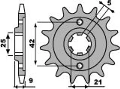 Imagen del producto de Piñón delantero Yamaha XT 350, modelos 1985-2000, cadena 428 PBR, 576, 19, 18NC