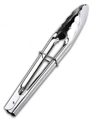 Obrázok produktu pre Kuchynské kliešte z nehrdzavejúcej ocele, vhodné na styk s potravinami, na servírovanie z bufetu, do kuchyne, na grilovačku a párty, 23 cm