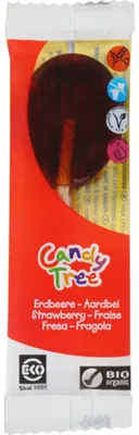 Produktbild von GLUTENFREIER -ERDBEER-LUTSCHER 13 g – CANDY TREE