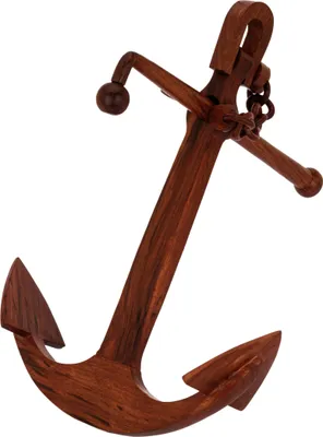 Produktbild von NKlaus Nautischer Stockanker mit Schäke aus Holz 28,5x35x27cm Maritime Dekoration 14998