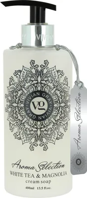 Immagine prodotto di VIVIAN GRAY 2015 Dispenser per sapone con crema di sapone Selezione di aromi, Tè bianco e Magnolia, bianco (400 ml)