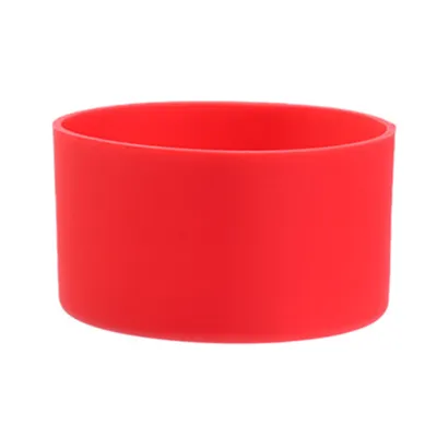 Produktbild von 7,5 cm Silikonbecherabdeckung Anti-Kollision Nicht-Schlupf 12 Farben Sportwasserbecher Glas Isolierte Tassenhülsen für den täglichen Gebrauch-Rot