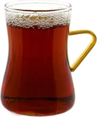 Image de Set de 6 verres à thé Style avec anse dorée - 200 ml