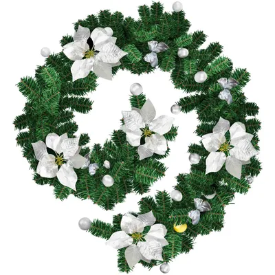 Immagine prodotto di Jopassy 270cm ghirlanda natalizia 50 LED luci fiabesche ghirlanda abete decorazione natalizia Argento