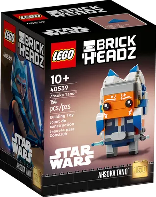 Produktbild von LEGO BrickHeadz Star Wars Ahsoka Tano #150 (40539), 164 Teile, mit 2 blauen Lichtschwertern, Mehrfarbig, Kunststoff, 9 cm Höhe, 5 cm Breite, 7 cm Tiefe, für Kinder ab 10 Jahren.