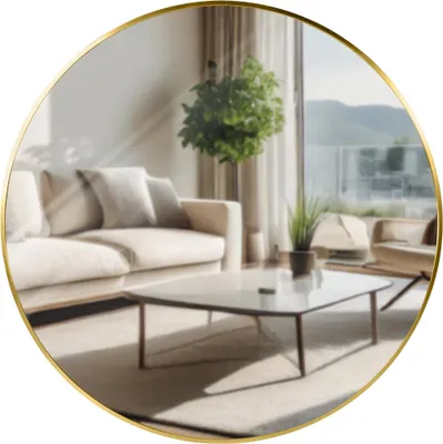 Obrázek produktu pro Nástěnné zrcadlo Elsie XL 323829 - 80x80 cm - Zlatá lesk