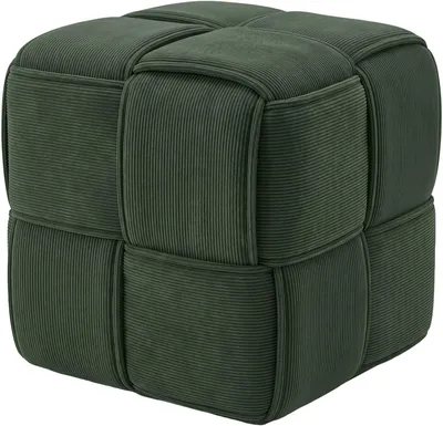 Produktbild von CLP Sitzhocker Forinta, hochwertiger Cordstoff, moderner Stil, bequem und elegant | dunkelgrün Farbe dunkelgrün, KI-generiertes Bild
