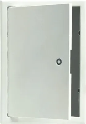 Produktbild von Revisionstür Softline Stahlblech verzinkt weiß RAL 9016 mit versenktem 4-Kantverschluss und 4-teiliger Rahmen 400 mm x 500 mm