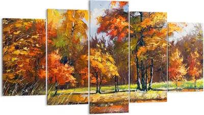 Produktbild von Bild auf Leinwand - Leinwandbild - Park Herbst Wasser - 160x85cm - Wand Bild - Wanddeko - Leinwanddruck - Bilder - Kunstdruck - Wanddekoration - Leinwand bilder - Wandkunst - EA160x85-3536