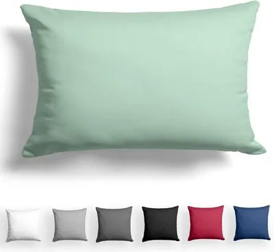 Produktbild von Famanu Kissenbezug 40x60 cm grün, 100% Baumwolle mit Reißverschluss, atmungsaktiv und waschbar