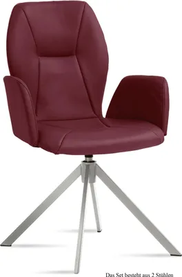 Produktbild von Armlehnstuhl drehbar (2er-Set) Dedenia 58x92x60 Edelstahl/Marsala