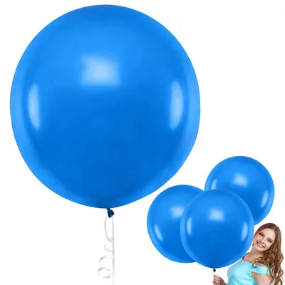 Productafbeelding van Blauwe Riesenballonnen 90 cm - 6 Stuks Latex Ballonnen voor Feesten