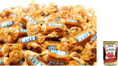 Produktbild von Elah Kremcaramel, Karamellgeschmack sweets, Creme caramel toffee Süßigkeiten, bonbons, lollies, 6x 1kg + Italian Gourmet polpa 400g