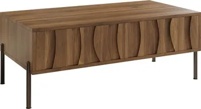 Produktbild von 105x55x41cm Moderner Couchtisch im Retro-Stil Wohnzimmermoebel Natur MDF Partikelholz