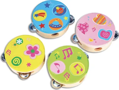 Zdjęcie produktu dla Bontempi Wooden Tambourine, Zabawka grająca, Tamburyn, 1,5 lat(a), 120 g, Wielobarwny