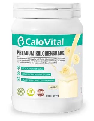 Produktbild von Trinknahrung hochkalorisch für Gewichtszunahme | Kohlenhydrate & Eiweiß als Kalorien Shake | Hochdosiert mit vielen Vitaminen  (Banane 500g), Pulver