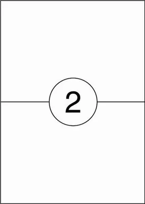 Produktbild von Benza Selbstklebende Etiketten auf A4-Blatt – 210 x 148 mm – 2 Aufkleber pro Blatt – 10 Blatt