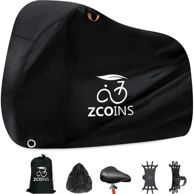 Immagine prodotto di Copertura impermeabile per bicicletta, realizzata in nylon 210T, ideale per la conservazione all'aperto. Dimensioni: 200x110x70 cm, adatta a biciclette fino a 29 pollici