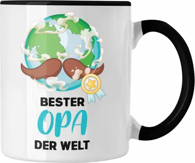 Produktbild von Trendation - Bester Opa Der Welt Geschenk Tasse Kaffeetasse Spruch Lustig von Enkel zum Geburtstag Weihnachten (Schwarz)