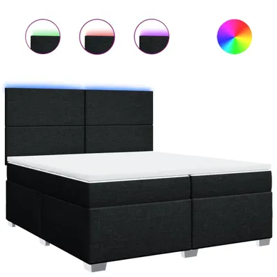 Produktbild von Boxspringbett mit Matratze Schwarz 200x200 cm Stoff
